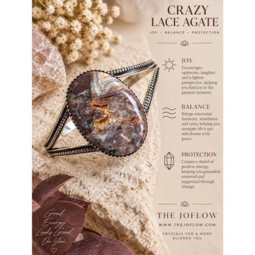 925 Joyful Crazy Lace Agate Cuff Bracelet