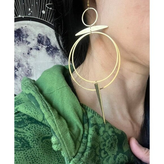 Tribal Gypsy Hoop Spear Earrings