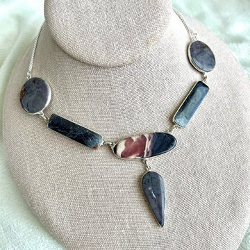 925 Rhodonite Unpolished Necklace Pendant