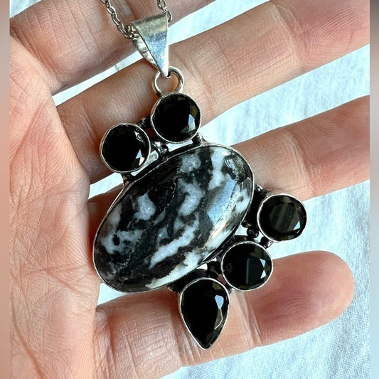925 Good Vibes Wild Buffalo Turquoise Pendant Necklace