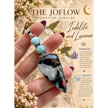 925 Shamans Journey Iodolite + Larimar Pendant Necklace