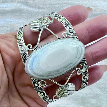 925 Owyhee Opal Eye Bracelet Cuff