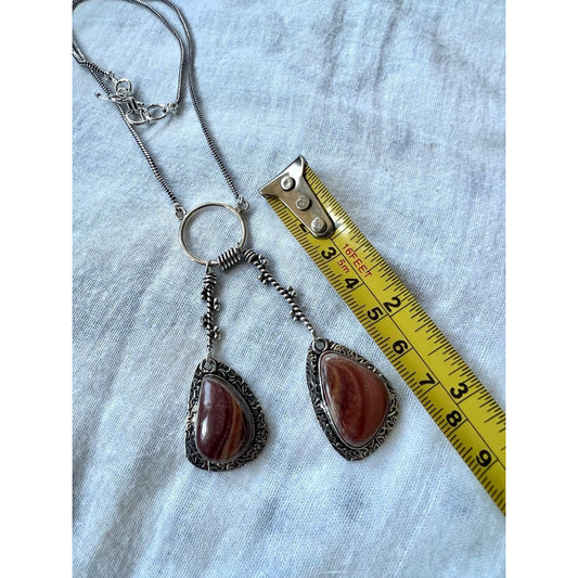 925 Personal Growth! Rhyolite Lariat Style Necklace