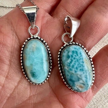 925 You Choose! Caribbean Larimar Pendant Necklace