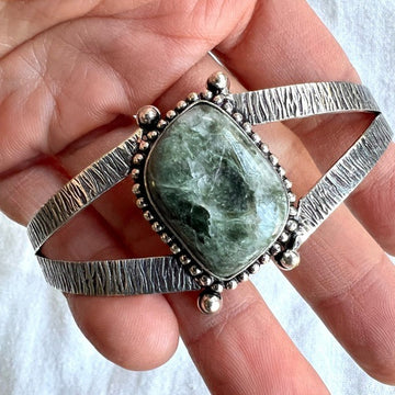 925 Spirit Guides Seraphinite Cuff Bracelet