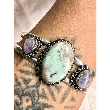 925 Serene Caribbean Larimar Cuff Bracelet