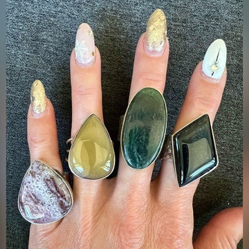925 You Choose! Agate or Jasper Ring -All size 10