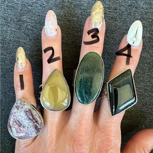 925 You Choose! Agate or Jasper Ring -All size 10