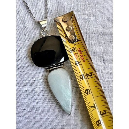 925 Hememorphite + Onyx Protection Pendant Necklace