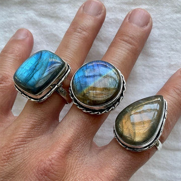 925 You Choose! Stunning Flash Labradorite Ring Sz 8