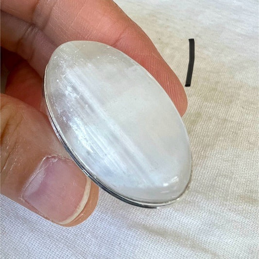 925 Crystal CHARGING Selenite Ring 7.5