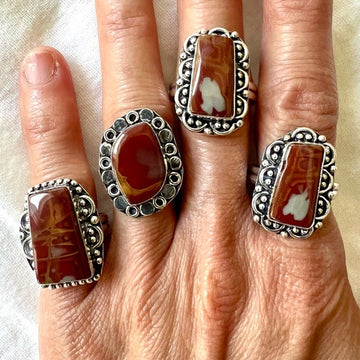 925 You Choose! Australian Mookaite Jasper Ring! 6.5, 7.5, 9, 10