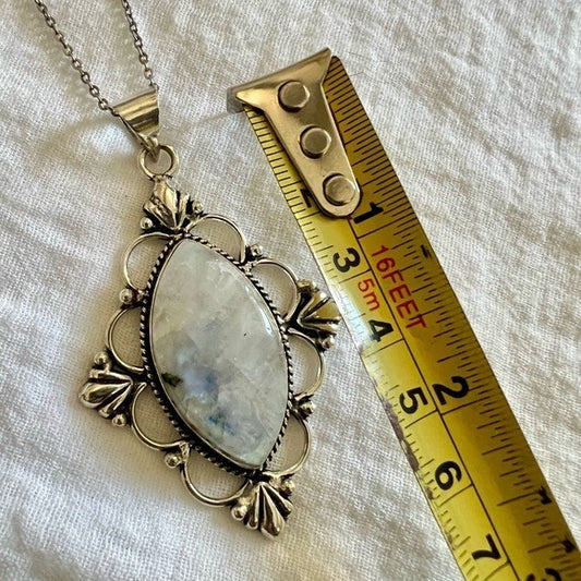 925 WOW WOW! Rainbow FLASH MOONSTONE Necklace Pendant