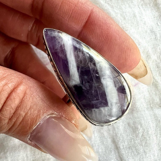 925 Dream Amethyst Crown Chakra Ring 11