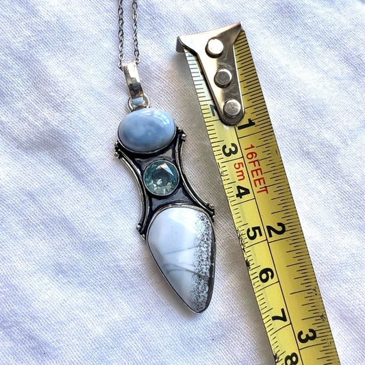 925 HIGH⚡️VIBE Owyhee Opal pendant Necklace