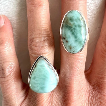 925 You Choose! Calming Caribbean Larimar Ring 6, 6.5