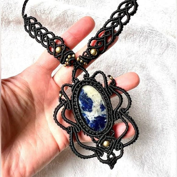 Clairvoyant SODALITE Handwoven HEMP Necklace