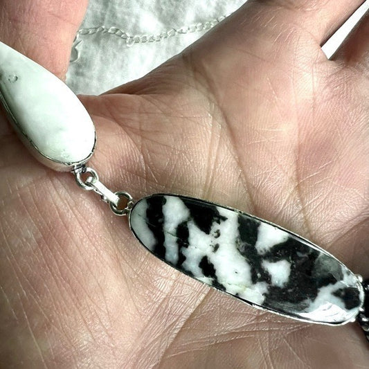 925 WILD Buffalo Jasper 5 Stone Necklace Pendant