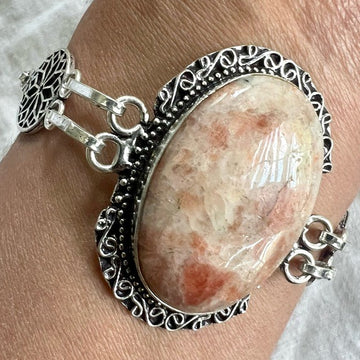 925 Aura Cleansing Vintage Style SUNSTONE Bracelet