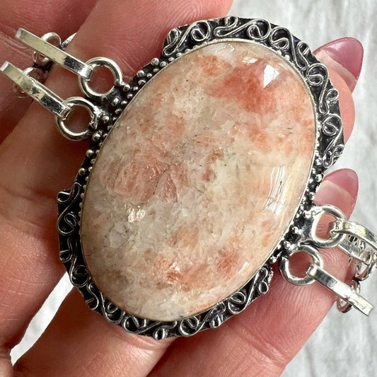 925 Aura Cleansing Vintage Style SUNSTONE Bracelet