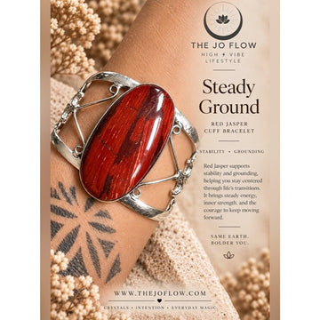 925 Strength + Grounding Red Jasper Cuff Bracelet