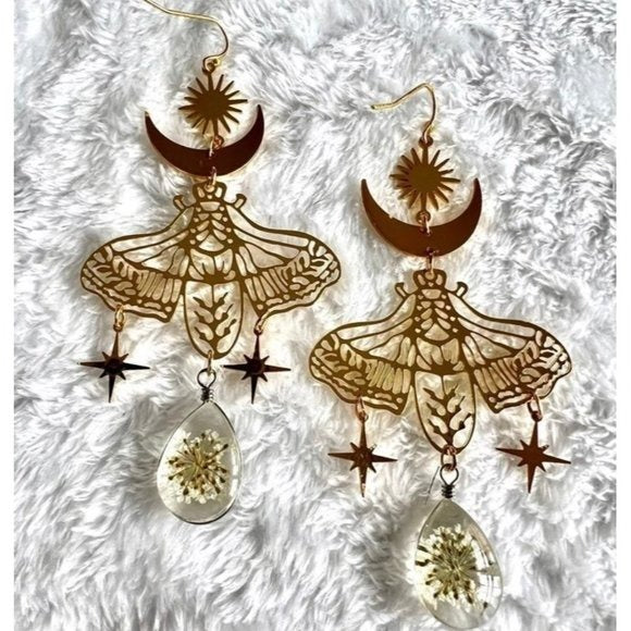 LIGHTWORKER Magic Moth + Dandelion Earrings