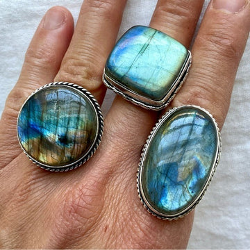 925 YOU CHOOSE! Gorgeous Flash Labradorite Ring as