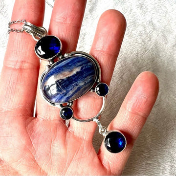 926 Spiritual Sodalite Unique Statement Pendant Necklace