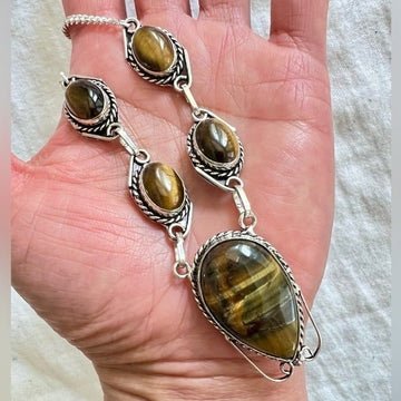 925 Courage Tigers Eye Gorgeous Necklace