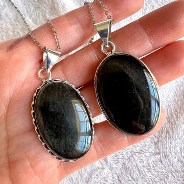 925 You Choose! Silver Sheen Obsidian Eye Pendant Necklace