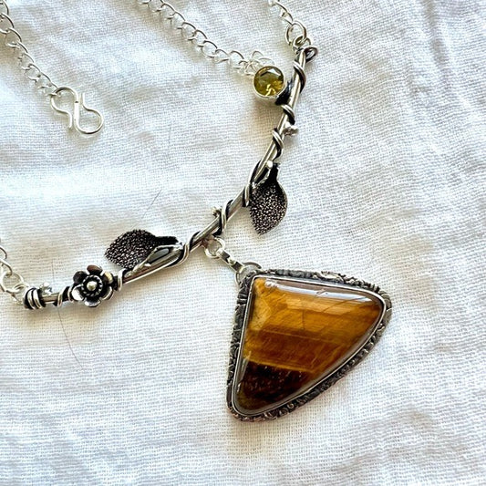 925 Feminine Courage Tigers Eye Necklace
