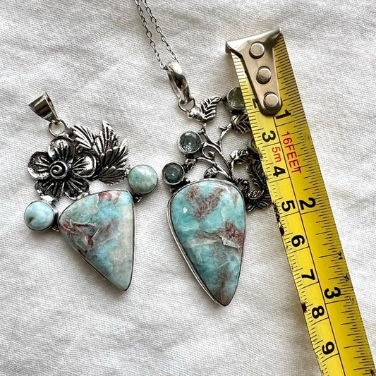 925 You Choose! Nature Inspired Larimar Pendant Necklace