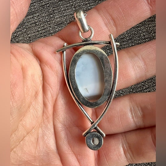 925 Modern HIGH⚡️VIBE Owyhee Opal Pendant Necklace