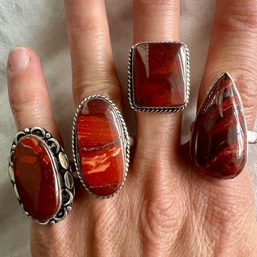 925 You Choose! Supreme Nurturer Convoluted Jasper Ring 6.5, 10, 11.5, 8.5