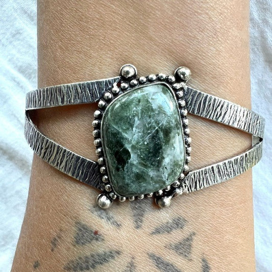 925 Spirit Guides Seraphinite Cuff Bracelet