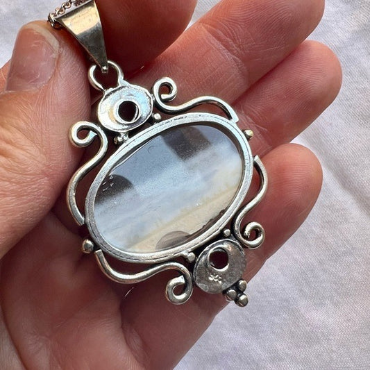 925 Gorgeous Owyhee Opal HIGH⚡️VIBE Necklace Pendant