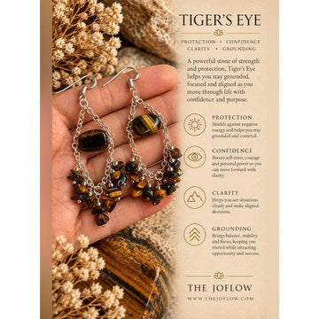 925 Confidence + Clarity Tigers Eye Earrings
