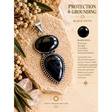 925 Natures Shield Banded Black Onyx Pendant Necklace