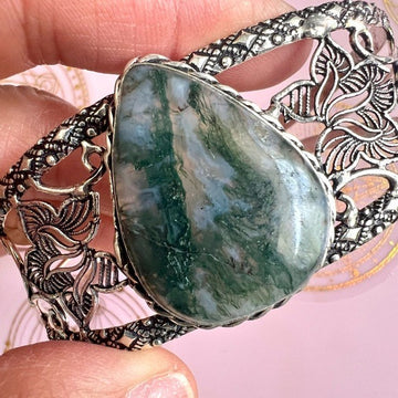 925 You Choose! Moss Agate Cuff Bracelet