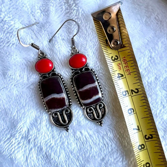 925 Gorgeous! Coconut Jasper Drop Earrings