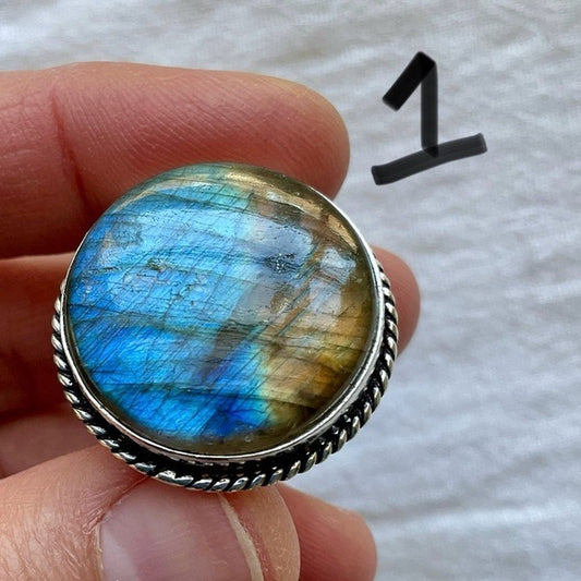 925 YOU CHOOSE! Gorgeous Flash Labradorite Ring as