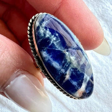 925 Spiritual Sodalite Oval Ring 6