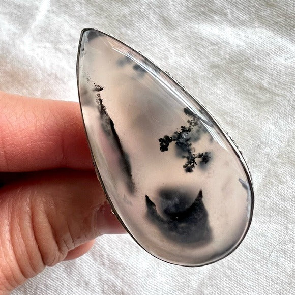 925 MASSIVE Dendritic Agate Dendrite Ring 10