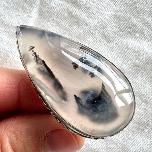 925 MASSIVE Dendritic Agate Dendrite Ring 10