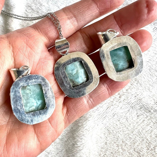 925 You Choose! Calming Caribbean Larimar Pendant Necklace