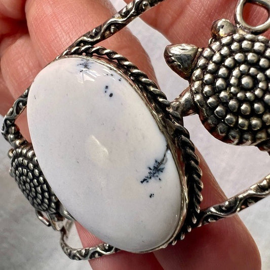 925 Peaceful Dendritic Agate Cuff Bracelet
