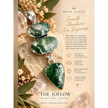 925 Abundance! Triple MOSS AGATE Pendant Necklace