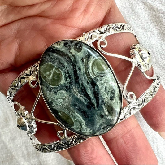 925 Kambaba Jasper Galaxy Cuff Bracelet