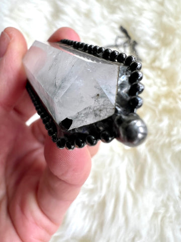POWER DT Tourmalated Quartz Chunky Necklace Pendant