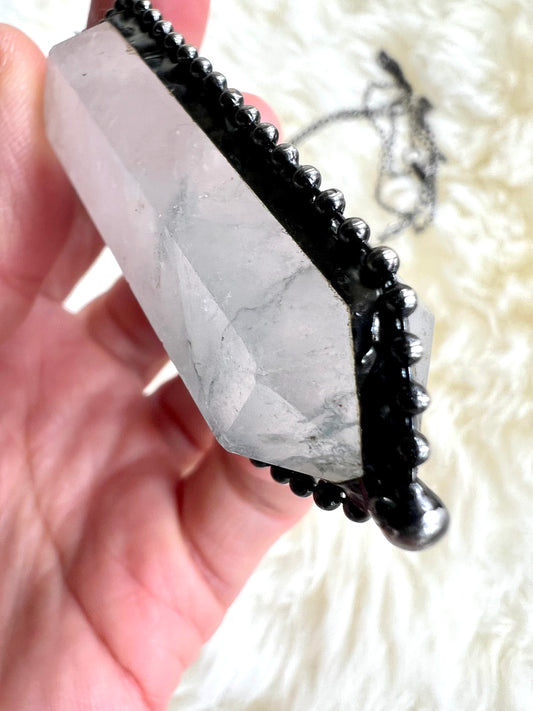 POWER DT Tourmalated Quartz Chunky Necklace Pendant